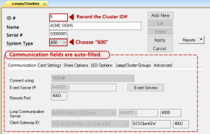 SG Cluster Programming screen